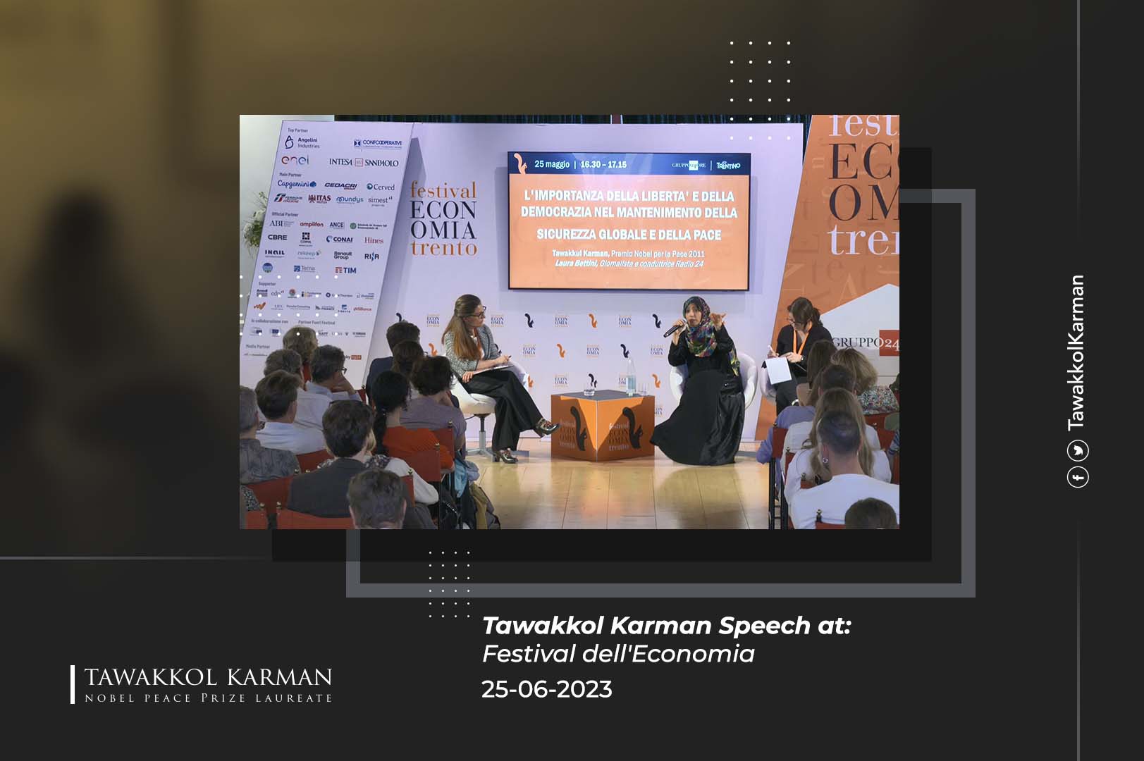 Tawakkol Karman Speech at: Festival dell'Economia